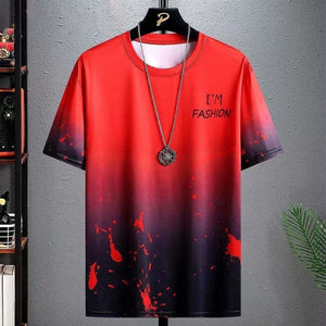 Gradient Casual T-shirt for Men | Half-length Sleeve Summer Top | Korean Style Sportswear