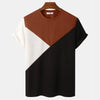 Striped 3D Printed Knitted Mesh Top | Loose Breathable Short Sleeve T-shirt for M