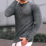 Trend Crew Neck Pullover for Men – Loose Fit Cotton Knit Sweater, Long Sleeve Casual Top