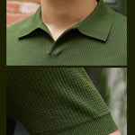 Men’s Retro Casual Knitwear – Soft Lyocell Business Pullover with Ribbed Hemline for Everyday Style