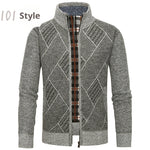 Fashion Men's Zipper Cardigan Sweater – Stand Collar Cotton Blend Thick Outerwear for Men